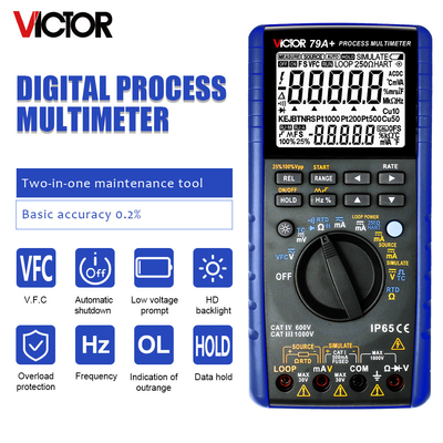 VICTOR 79A+ 전문 다기능 프로세스 캘리브레이터 멀티미터 디지털 프로세스 멀티미터