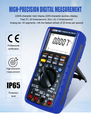VICTOR 98C+ 무선 디지털 멀티미터 22000 카운트 표시 자동 범위 멀티미터